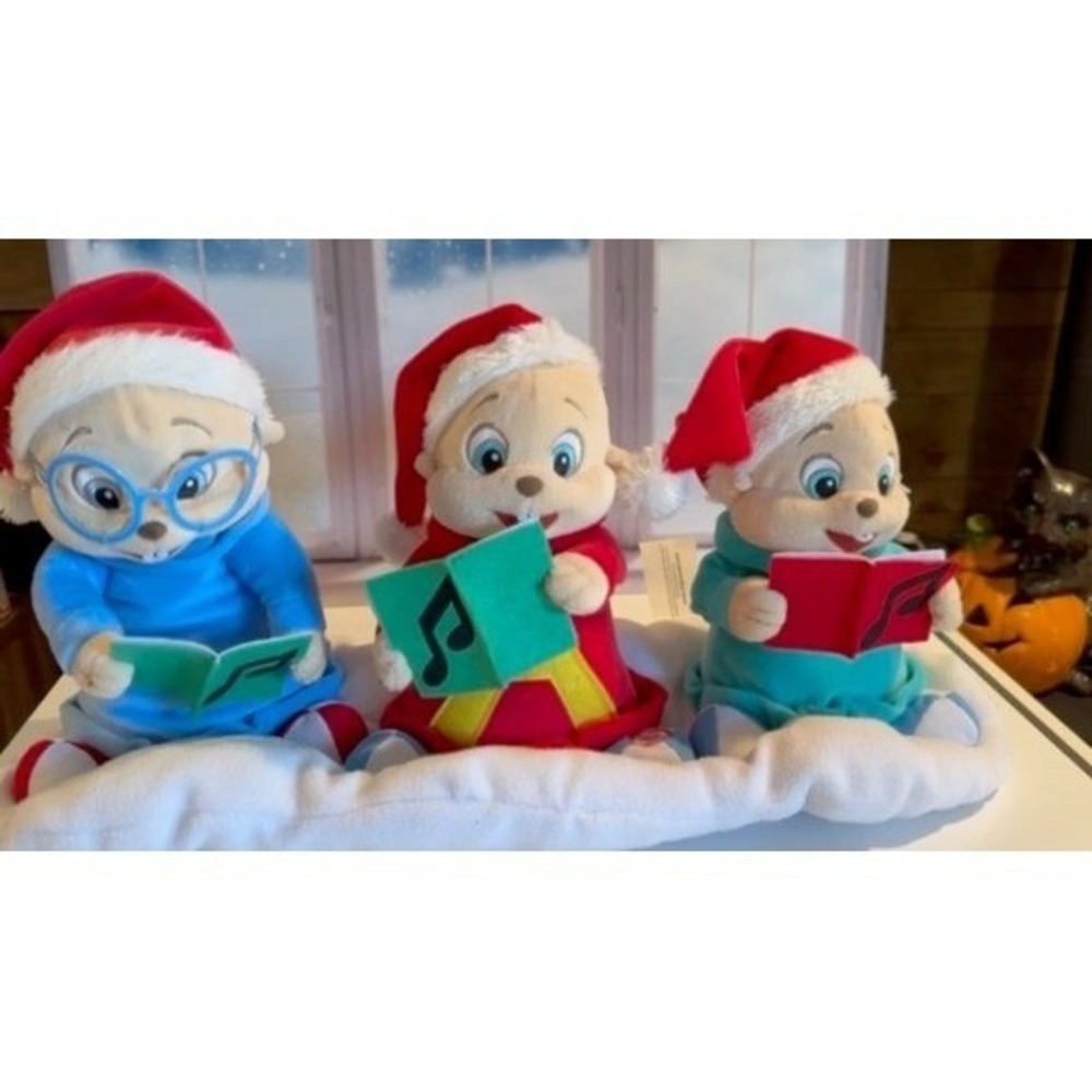 Vintage Alvin And The Chipmunks Singing Plush Set‎ Christmas Musical Trio